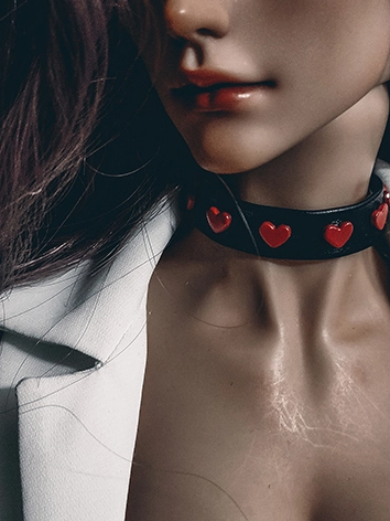 BJD DOLL ドール用 首飾り punk 首輪 ハート柄 SD/ID/HIDサイズ用