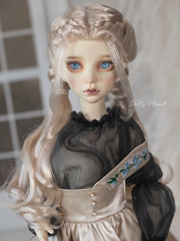 BJD ドール用 ウィッグ ゴールド 編みウィッグ 柔らかい糸 小顔SDサイズ人形用