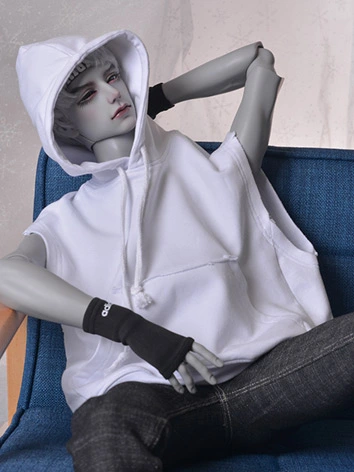 BJD ドール用パーカー ブラック ホワイト YOSD/MSD/SD/70cm/LS73/ID75cm人形用 球体関節人形用 