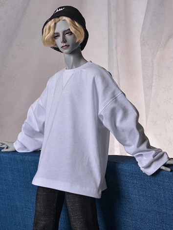 BJD 球体関節人形用 Ｔシャツ ブラック ホワイト グレー ID75/70cm/SD/SD/MSD/幼SDサイズ用