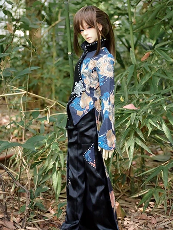 BJD ドール用 衣装セット 古代風 ブルー SD/MSD/70cm+/75cmサイズ用