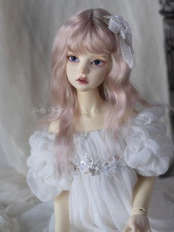 BJD ドール用 ウィッグ パーマ ピンク モヘア SDサイズ人形用