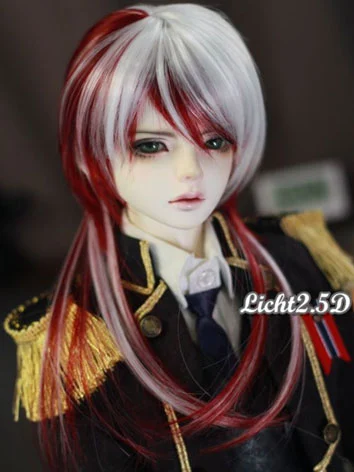BJD DOLL ドール用 ウィッグ メッシュ NO.109 ブラック/レッド/パープル 幼SD/MSD/SDサイズ人形用
