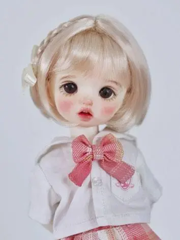 BJDドール用 ウィッグ パーマ ゴールド/ブラック YOSD/1/8サイズ人形用