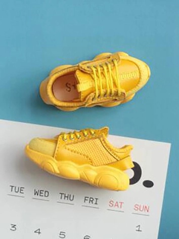 BJD DOLL ドール用 運動靴 熊ちゃん底 イエロー YOSD/MSDサイズ人形用