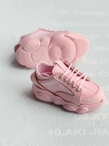 BJD DOLL ドール用 運動靴 熊ちゃん底 ピンク YOSDサイズ人形用