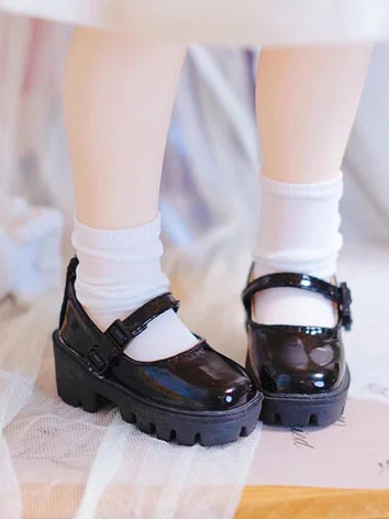 BJDドール用 皮革靴 お靴  ブラック MSDサイズ人形用