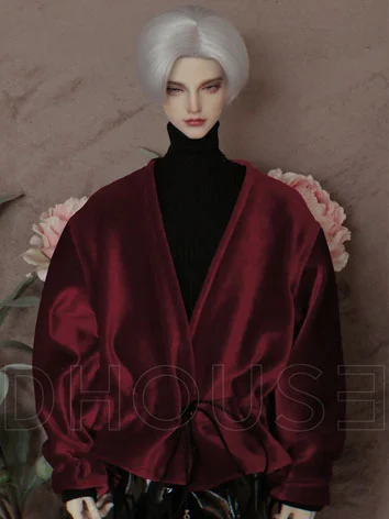 BJDドール用 上着 ベルベット レッド 秋冬 POPO68/LS73/ID75サイズ用
