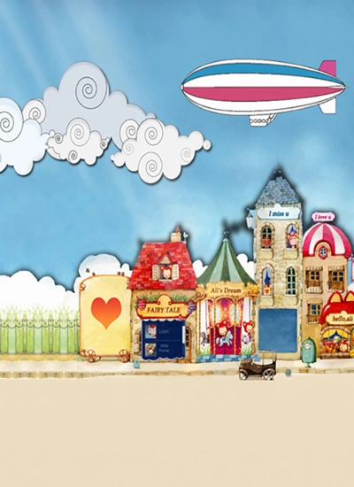 BJDドール用背景 遊園地 人形アイテム 人形用撮影背景の幕 y3067