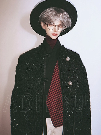 BJD DOLL ドール用 シャネル風上着 ブラック POPO68/LS73/ID75サイズ人形用