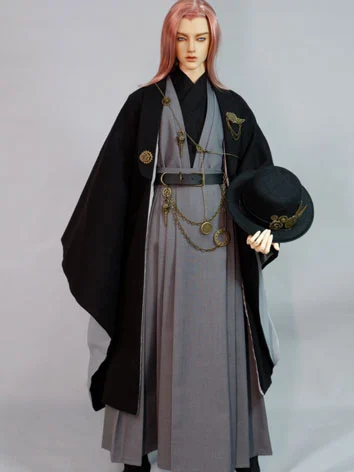 ドール用 時代服 punk風 ブラック 浮世 68cm/70cm/SOOMIDサイズ用 男の子用 BJD