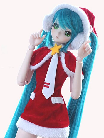 BJD ドール用 衣装セット クリスマス風 レッド MSD/MDD/SD/SD13/SD16サイズ人形用