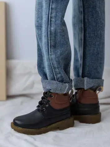 BJD ドール用 お靴 マーティンブーツ ブラック＆ブラウン SD/70cm級/75cm級サイズ人形用