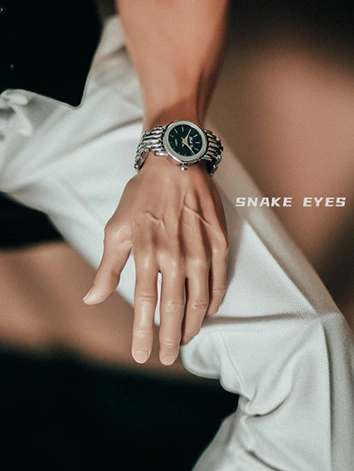 BJDドール用 紳士シリーズ 金属腕時計 ブラック/ホワイト 70cm以上サイズ人形用