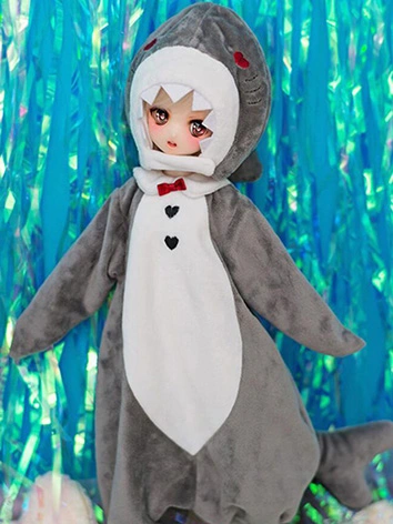 BJDドール用 着ぐるみ グレー BBシャーク MSD/MDDサイズ人形用