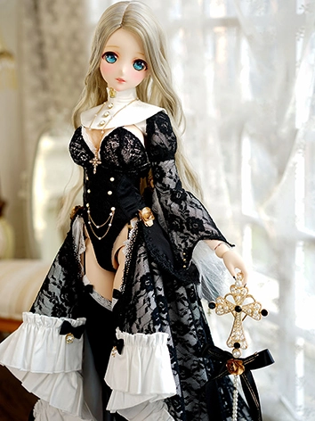 BJD DOLL ドール用衣装セット 聖祈——黑修道女 MSD/SD16サイズ人形用