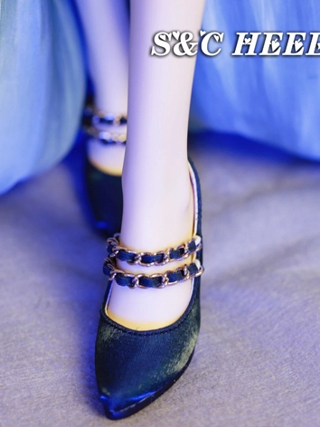 ドール お靴 ハイヒール ダークグリーン SD/SD16サイズ人形通用