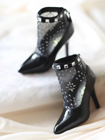 ドール お靴 ハイヒール ホワイト ブラック SD16サイズ人形用