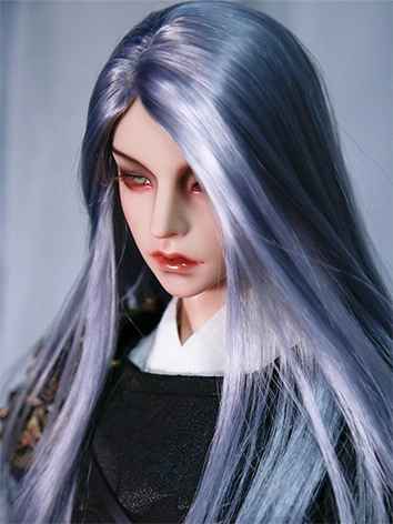 BJDドール用 ウィッグ 柔軟糸 中分 ホワイト/ブラック/ブルー/レッド/ゴールド SD/小顔SD/MSD/幼SDサイズ用