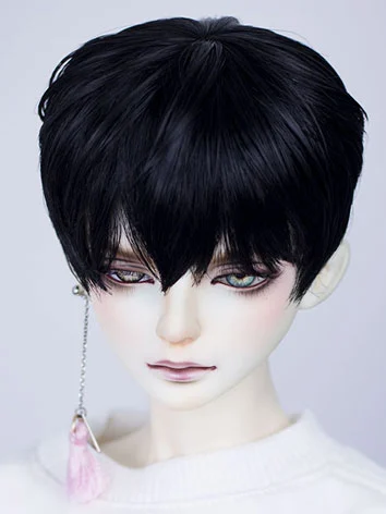 ドール用ウィッグ ショート ストレート高温糸 Blythe/SD/小顔SD/MSD/YOSDサイズ人形用 ブラック/ゴールド/グレー/ブラウン/シルバーグレー/ワインレッド/ホワイト