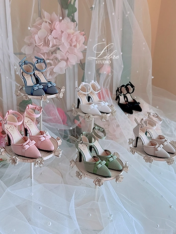 BJDドール用 ハイヒール お靴 ブラック ホワイト グレー ピンク ブルー グリーン ベージュ リボン SD16/SDGRサイズ人形用