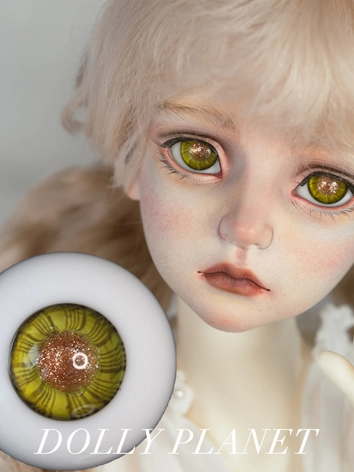 BJD球体関節人形用 グラスアイ 黄緑色  S-25 14/16mmサイズ