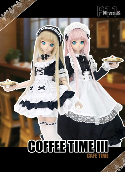 BJDドール用 メイド服 ワンピースセット ブラック/SD/DD/SD13/SDGR/SD10サイズ女の子ボディ用
