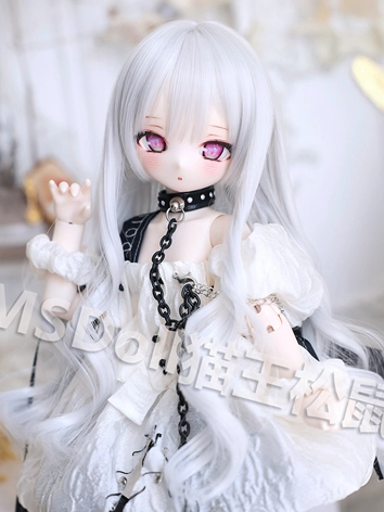 ドール用 ウィッグ 前髪 ロングパーマ  ブラック グレー ピンク ゴールド ホワイト ブルー ブラウン スモークブルー SD/MSDサイズ人形用 BJD DOLL