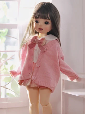 BJD ドール用 カーディガン ピンク ブラック ベージュ グレー 長袖 幼SDサイズ人形用