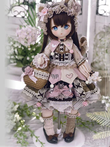 球体関節人形用衣装セット ロリィタ ワンピース 【桃芝喵】MDD/DSD/MSDサイズ人形用