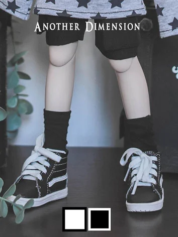 BJDドール用 靴下 ブラック ホワイト MSD/MDD/SD/70cmサイズ人形用