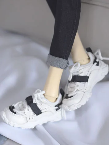 BJD DOLL ドール用 運動靴 ブラック ホワイト MSD/70cm/ID75サイズ人形用 015