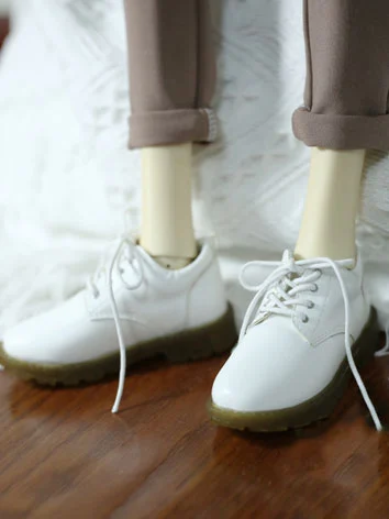 BJD DOLL ドール用 皮革靴 ブラック ホワイト 70cm/ID75サイズ人形用 019