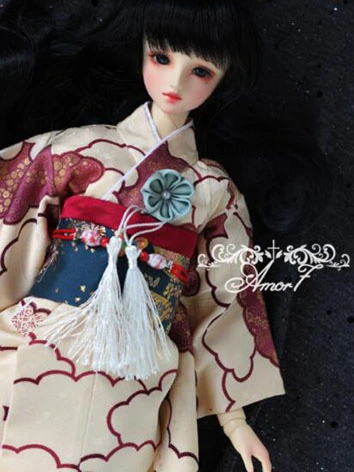 BJD ドール服 浴衣8点セット【祥云】和服 花柄 女の子用 SD/SD10サイズ用