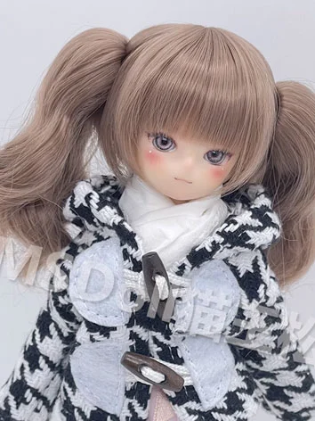 BJD DOLL ドール用 ウィッグ ポニーテール ブラック 3色あり 前髪 1/8サイズ人形用