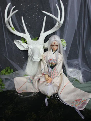 BJD DOLL ドール服 浴衣8点セット【白鹿】 和服 女の子用 SDサイズ人形用