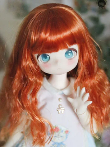 BJD DOLL ドール用 ウィッグ 前髪 オレンジ パーマ 高温糸 SD/小顔SD/MSD/YOSDサイズ人形用