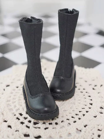 BJD ドール用 お靴 ブーツ ブラック MSD/SD/70cm/ID75サイズ人形用 球体関節人形用