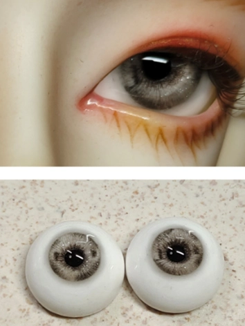 ドール用アイ レジン石膏アイ 三白眼 灰色 ラメ入りタイプあり 12mm/14mm/16mm/18mmサイズ用 BJD