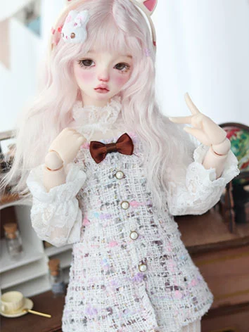 BJDドール用洋服 3点セット  ホワイト MSD/SDサイズ人形用