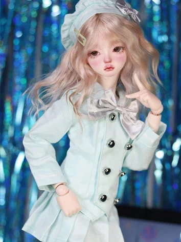BJDドール用洋服 制服 ライトグリーン 4点セット  MSD/SDサイズ人形用