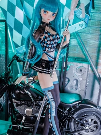 BJDドール用 レーシングスーツ コンビネゾン ブルー 女性用 SD/DDM/DDLサイズ用