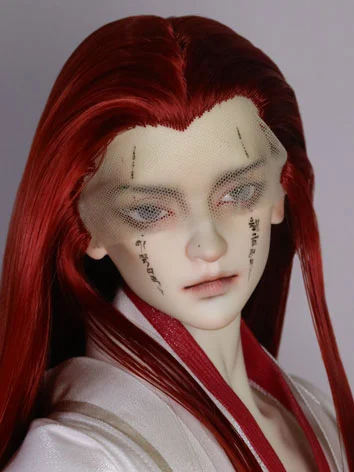 富士額ウィッグ ブルー/ワインレッド/グレー/ブラウン SD/小顔SD/MSDサイズ人形用 BJDドール用