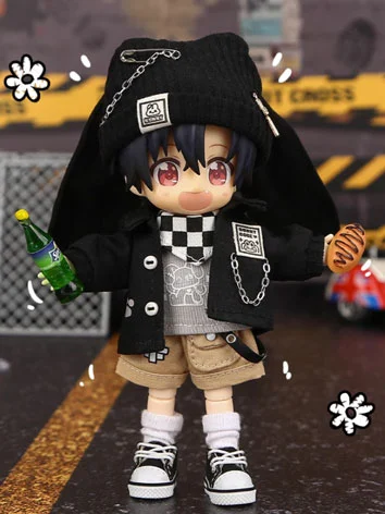 オビツ服 ドール 人形 アウトフィット ブラック 11cm OB11 1/12サイズ