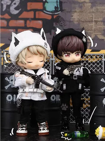 オビツ服 ドール 人形 衣装セット ブラック 11cm OB11 1/12サイズ