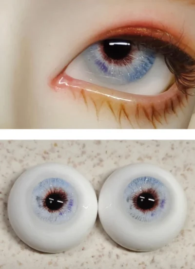 ドール用アイ レジン石膏アイ 三白眼 ブルー ラメ入りタイプあり 12mm/14mm/16mm/18mmサイズ用 BJD