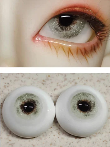 ドール用アイ レジン石膏アイ 三白眼 グリーン ラメ入りタイプあり 12mm/14mm/16mm/18mmサイズ用 BJD