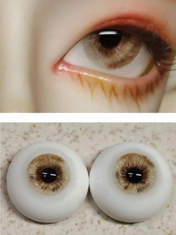 ドール用アイ レジン石膏アイ 三白眼 ブラウン ラメ入りタイプあり 12mm/14mm/16mm/18mmサイズ用 BJD