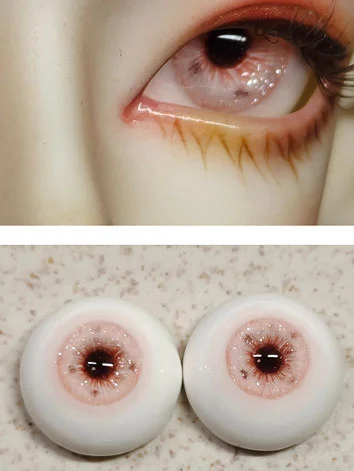 ドール用アイ レジン石膏アイ 三白眼 ピンク ラメ入りタイプあり 12mm/14mm/16mm/18mmサイズ用 BJD