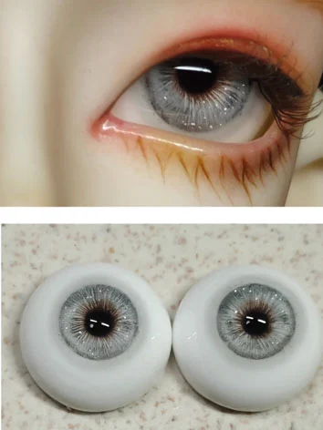 ドール用アイ レジン石膏アイ 三白眼 グレー ラメ入りタイプあり 12mm/14mm/16mm/18mmサイズ用 BJD